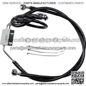 2 Extended  Length Black Vinyl Upper Lower Brake Line Harley Dyna 12-17 ABS (For: Harley-Davidson)
