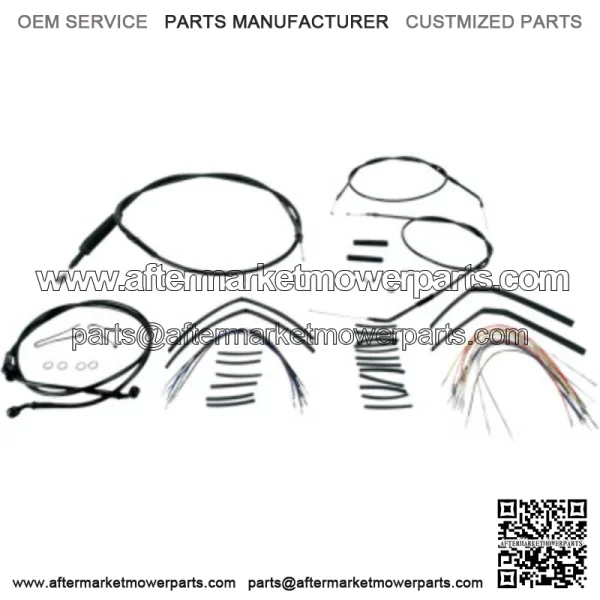 16" Black Vinyl Ape Hanger Control Cables Complete Kit XL Harley 04-06 (For: Harley-Davidson)