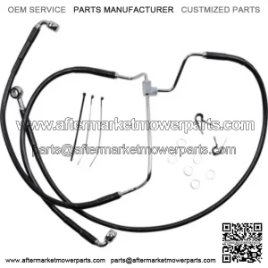 2 Extended Stock Length Black Vinyl Upper Brake Line Kit Harley Touring 14-19 (For: Harley-Davidson)