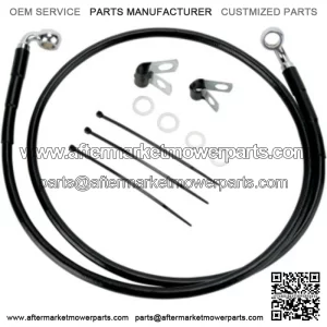 4 45 Extended Stock Length Black Vinyl Upper Brake Line Kit Harley Dyna 01-05 (For: Harley-Davidson)