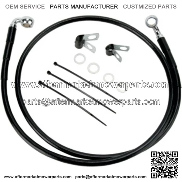 4 45 Extended Stock Length Black Vinyl Upper Brake Line Kit Harley Dyna 01-05 (For: Harley-Davidson)