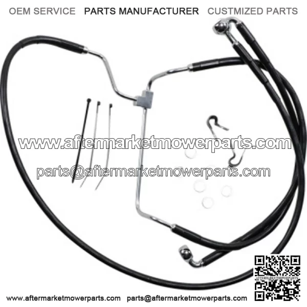 8 Extended Stock Length Black Vinyl Upper Brake Line Kit Harley Touring 14-19 (For: Harley-Davidson)