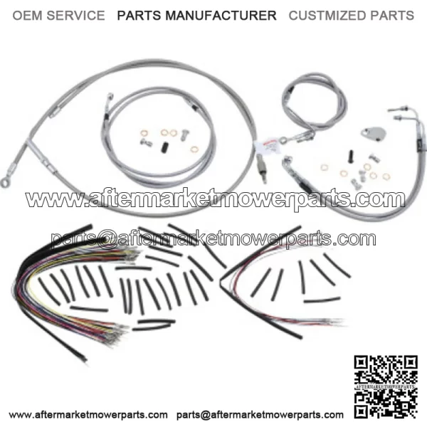 18" Braided Stainless Handlebar Extension Wiring Kit Touring Harley 08-13 (For: Harley-Davidson)