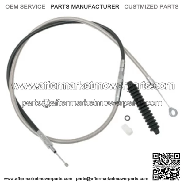 80" Braided Stainless Extended Clutch Cable Wire Harley Softail Dyna Touring XL (For: Harley-Davidson)