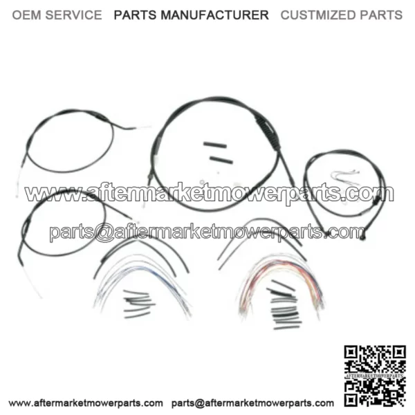 12" Black Vinyl Ape Hanger Control Cables Complete Kit XL Harley 04-06 (For: Harley-Davidson)