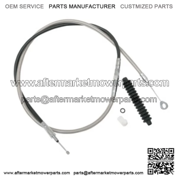 74 11/16" Braided Stainless Extended Clutch Cable Harley Softail Dyna Touring XL (For: Harley-Davidson)