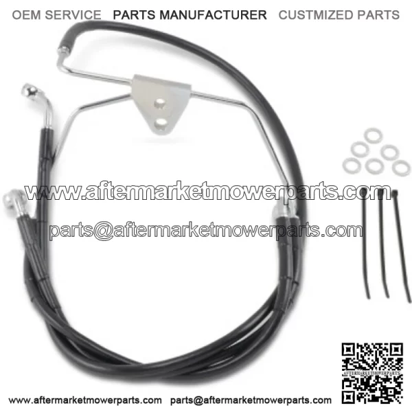 8  Extended Length Black Vinyl Upper Lower Brake Line Kit Harley Touring 96-07 (For: Harley-Davidson)