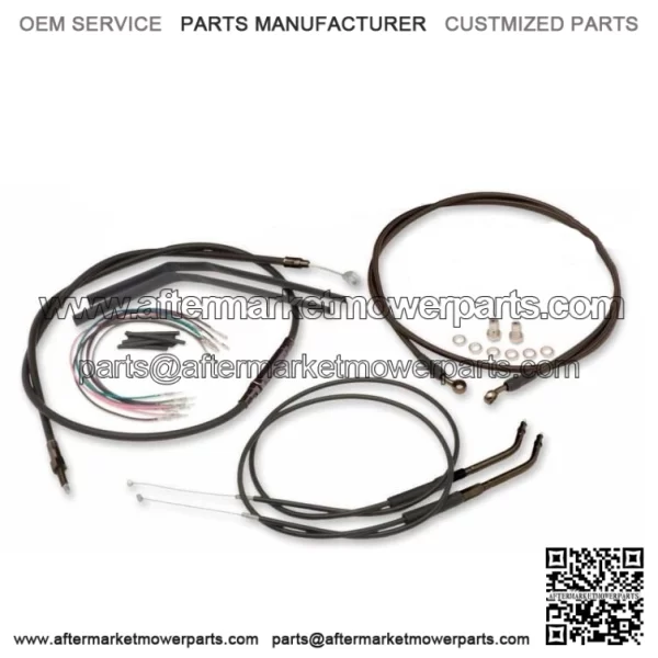 12" Black Vinyl Ape Hanger Control Cables Complete Kit XL Harley 97-03 (For: Harley-Davidson)