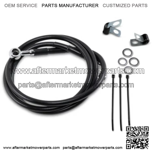 4 50 7/8  Extended Black Vinyl Upper Brake Line Kit Harley Dyna Softail 84-05 (For: Harley-Davidson)