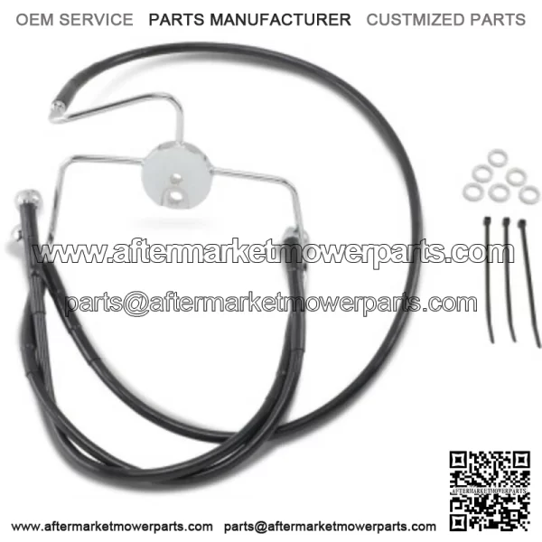 8 Extended Length Black Vinyl Upper Lower Brake Line Kit Harley Touring 94-07 (For: Harley-Davidson)