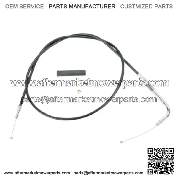 Black Vinyl Throttle Cable 47 1/2" 90 Degree 5" Travel Harley 96-17 Big Twin Cam (For: Harley-Davidson)