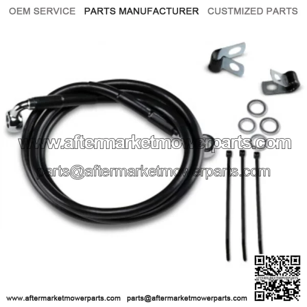 4 49 1/4 Extended Length Black Vinyl Upper Brake Line Harley Softail 99-07 (For: Harley-Davidson)