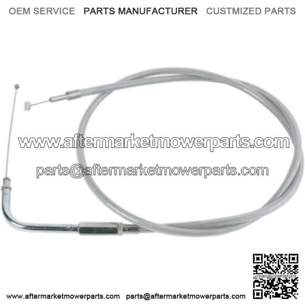 Braided Stainless Throttle Cable 39 1/2" 90 Degree 5" Harley 88-95 Big Twin XL (For: Harley-Davidson)