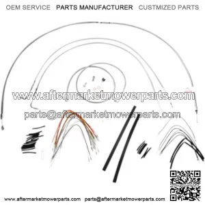 Stainless Braided 16" Handlebar Cables Complete Kit Softail Harley 07-10 (For: Harley-Davidson)