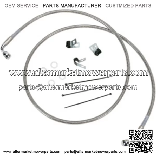 6 50 1/4 Extended Braided Stainless Upper Brake Line Kit Harley Softail 00-07 (For: Harley-Davidson)