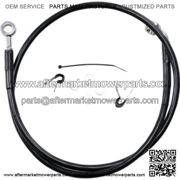 2 40 3/8 Extended Length Black Vinyl Upper Brake Line Harley Sportster 04-10 (For: Harley-Davidson)