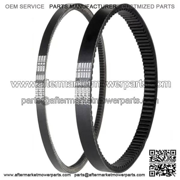 Golf Cart Clutch Drive Belt & Starter Generator Belt for EZGO TXT/Medalist/Workhorse Cushman Express ST 4 Cycle Gas 1994 UP with Robins Motors, OEM# 72054G01, 72024G01, 72025G01, 26414G01