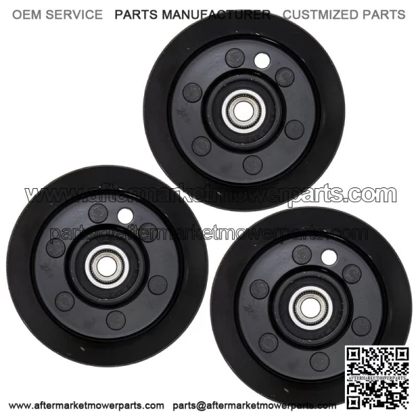 Flat Idler Pulley Set for  TimeCutter SS5000 Z4200 106-2175 132-9420 3-Pack - Image 2
