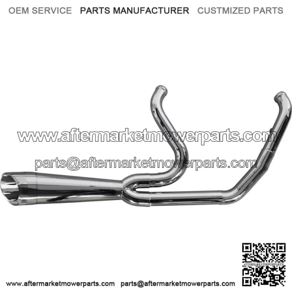 TC Bros Racing 2 Into 1 Polished Turnout Pipe Exhaust System Harley Dyna 06-17 (For: Harley-Davidson)