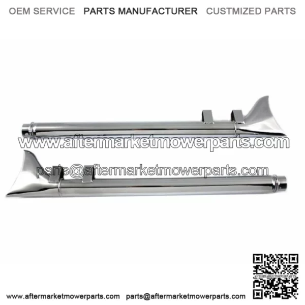 Chrome Fishtail Fish Tail Tails Slip-On Mufflers Exhaust 85-94 Harley Touring (For: Harley-Davidson)