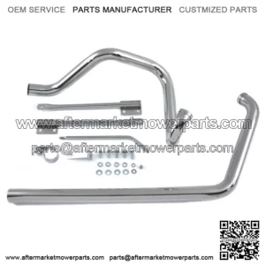 Chrome True Dual Exhaust Header Pipes Kit System EVO Softail FXST FLST 1995-1999 (For: Harley-Davidson)