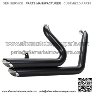 Black Staggered Shortshots Short Shots Exhaust Drag Pipes Harley Dyna FXD 06-17 (For: Harley-Davidson)