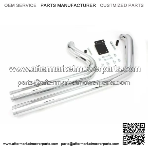 Maxx Short Shot Chrome Exhaust Dual Drag Pipe Set Harley Softail 1984-2006 (For: Harley-Davidson)
