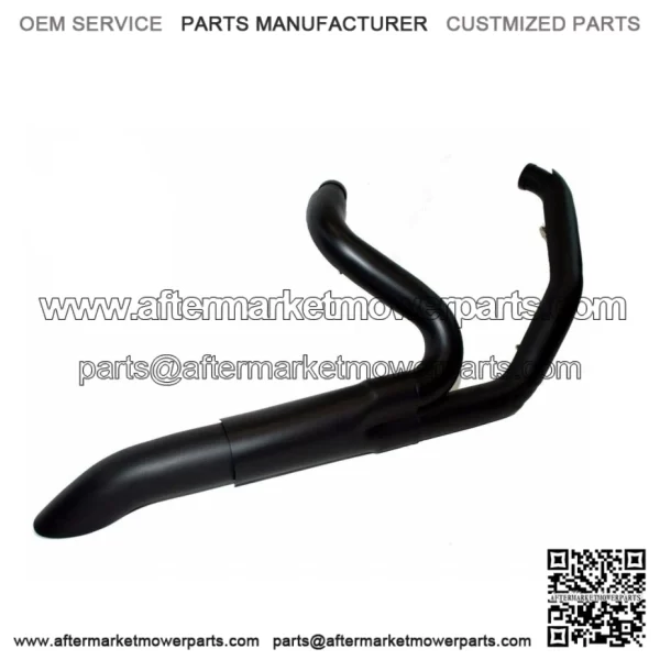Black High Output Adjustable 2 into 1 Exhaust Pipe Header Harley Touring Bagger (For: Harley-Davidson)