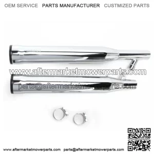Cobra Chrome 3" Slip On Mufflers Black Race Pro Tips Exhaust Harley Fatboy Deuce (For: Harley-Davidson)