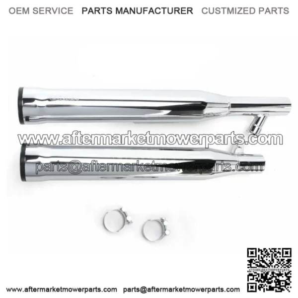 Cobra Chrome 3" Slip On Mufflers Black Race Pro Tips Exhaust Harley Fatboy Deuce (For: Harley-Davidson)