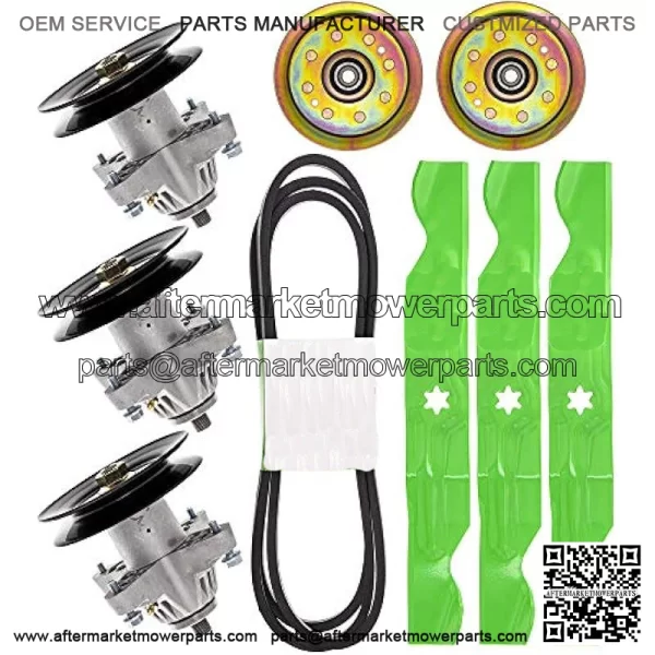 Spindle Blade Belt Screw Idler Deck Rebuild Kit for Cub Cadet MTD Troy Bilt LGT1050 i1050 SLT1550 50 inch Deck