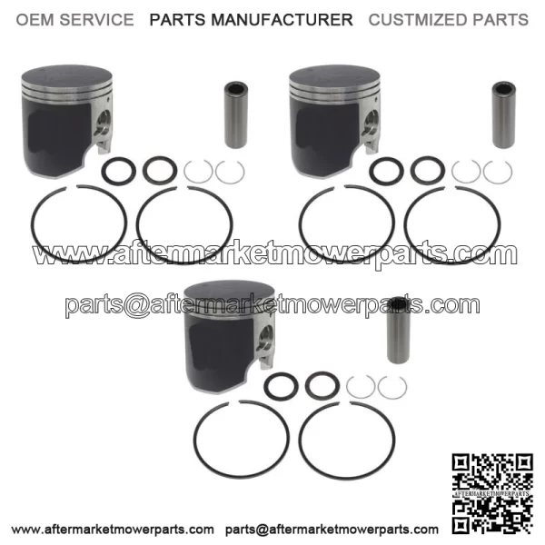 3  Piston Kits for Yamaha Many 1999-2005 1200 PWC STD Bore 80mm