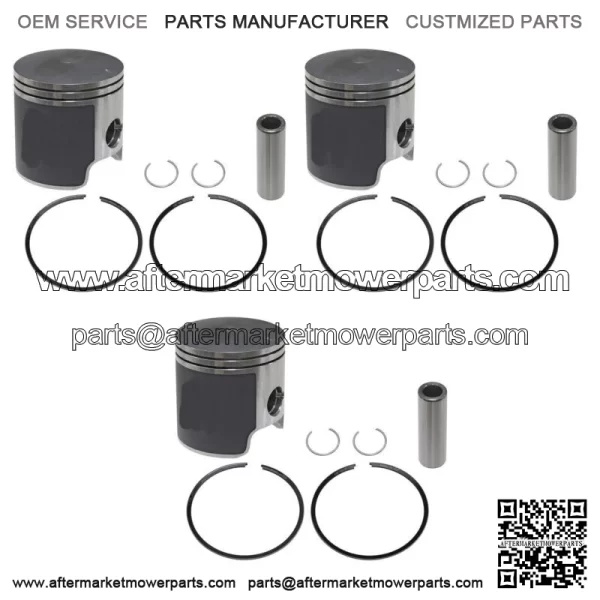 3  Piston Kits fits Polaris 1993-1995 750 SL & SLT Standard Bore 69.75mm