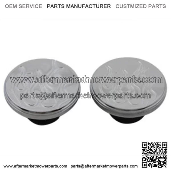 Flamed Fat Bob Split Tank Gas Caps Chrome Dual Pair Vented 83-95 Harley Softail (For: Harley-Davidson)