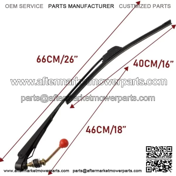 Set Universal UTV Manual Hand Operated Windshield Window Wiper Rubber Blade 16" For: More than one vehicle - Image 2