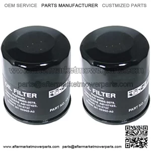 2pk Oil Filter Replaces John Deere AM107423 Kawasaki 49065-2078 Club Car 1016467 Robin 261-65902-A0 Onan 122-0737-03 Cub Cadet 490-201-0001