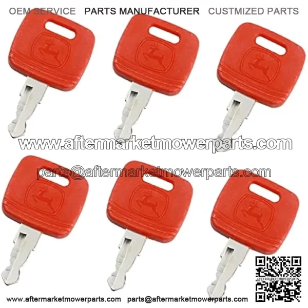 Ignition Key RE183935 RE71557 Key Replacement for J-OHN Deere Tractor 2038R 5320 3120 3320 3720 4210 4320 4510 4710 5045E 5103 5203 7130 7230 8330 7810 9510 and 4730(Pack of 6)