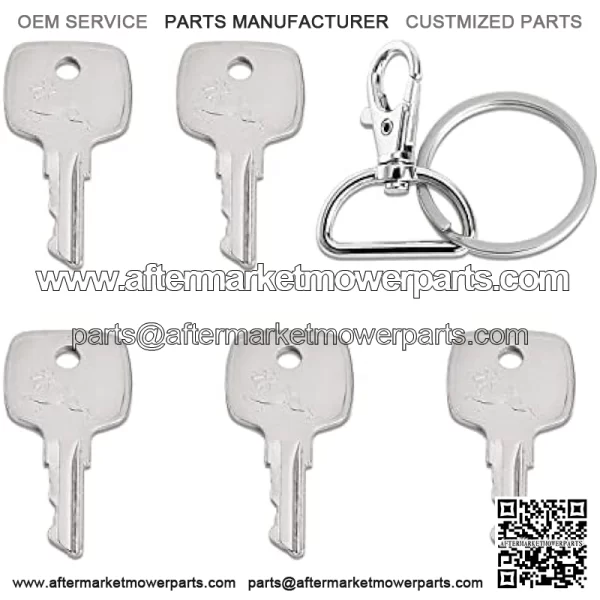 Ignition Key for JD Backhoe Tractor - Replacement AR51481 Ignition Key for JD Loader Excavators Backhoe Lawn Tractor Dozers, Equipment Keys Fit for JD Backhoe 310D 955 410 4500, 5 Pcs - Image 2