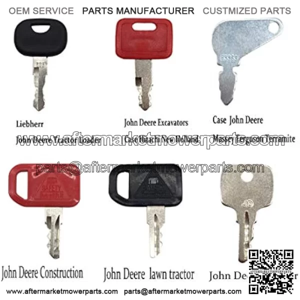 6 Keys Ignition Key Set Construction Equipment Key Set for John Deere Models - Image 2