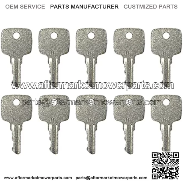 Ignition Keys Replacement for John Deere Tractor Combine Loader AT195302, AT145929, AR51481 (10)