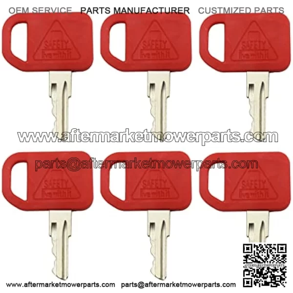 AT195302 6PCS Ignition Keys Replacement for John Deere Heavy Equipment Loader Backhoe Loader Tractors 1200 210C 310A 310C 410B 550B 700H 1050J 210LJ 250D 460E 410C 710D