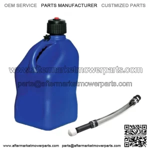 Blue 5.5 Gallon Square Utility Jug Gas Can + Deluxe Fill Hose