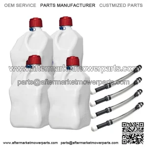 4 Pack Patriotic 5.5 Gallon Square Utility Jug +4 Deluxe Fill Hos