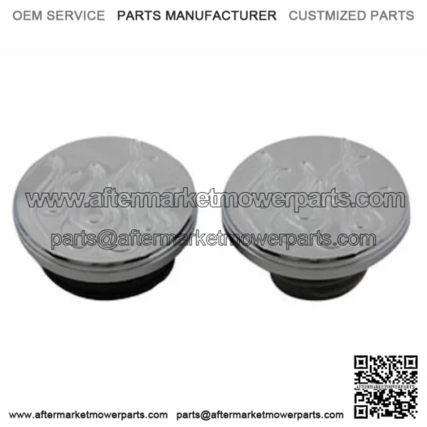 Flamed Fat Bob Split Tank Gas Caps Chrome Dual Pair Vented 96-17 Harley Softail (For: Harley-Davidson)