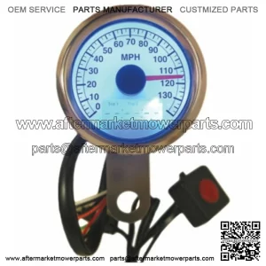 Hard Drive 48mm Mini Electronic Speedometer Speedo White Face LED Harley Chopper (For: Harley-Davidson)