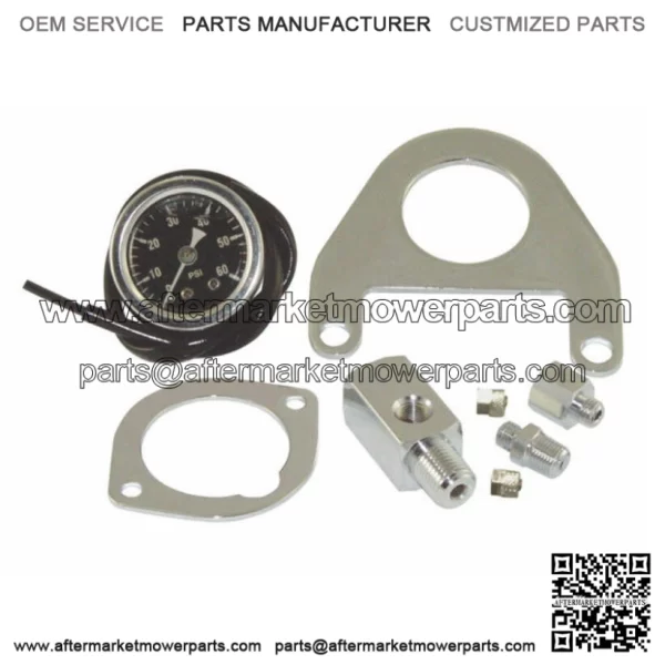 Chrome Black Face Oil Pressure Gauge Kit Harley Twin Cam Touring Dyna Softail (For: Harley-Davidson)