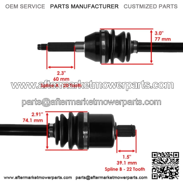 Front Right And Left CV Joint Axles for Polaris Sportsman 800 Touring EFI 08 09 For: Polaris Sportsman 800 - Image 3