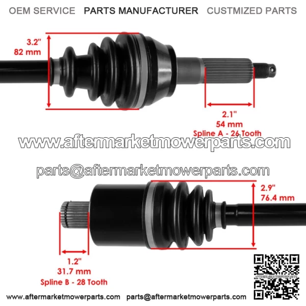 Rear Left or Right CV Joint Axle fits Polaris 1333275 1333677 For: Polaris Sportsman 570 - Image 3