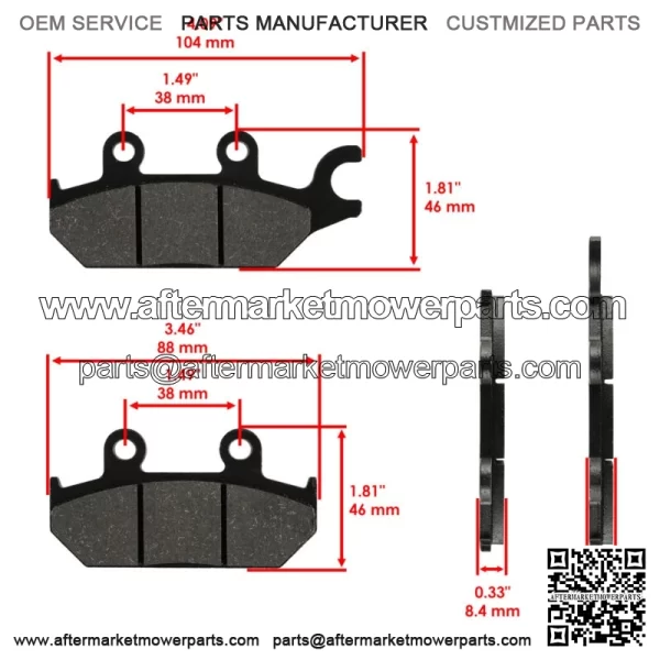 Front Brake Discs & Brake Pads For Yamaha YXE70 YXE85 Wolverine X2 X4 XTR 16-25 - Image 3
