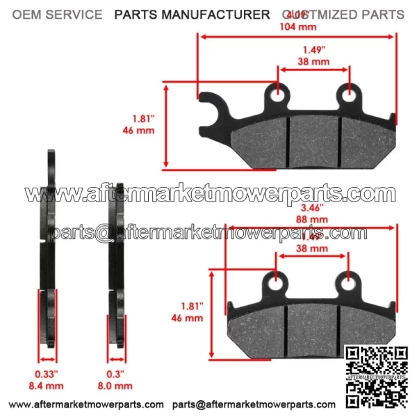 Front Brake Discs & Brake Pads For Yamaha YXE70 YXE85 Wolverine X2 X4 XTR 16-25 - Image 4